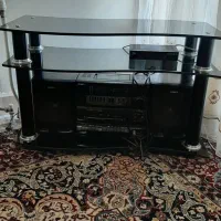 میز تلویزیون شیشه ای مشکی درحدنو