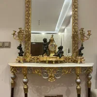 اینه و شمعدان و ساعت برنز