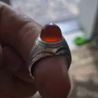 انگشتر عقیق یمنی کهنه طوق دار