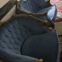 یه دست مبل استیل ۱۰ده نفره در حد نو با جلو میزی