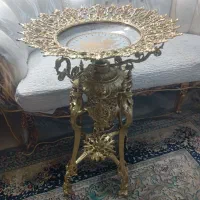 کنار سالنی میوه خوری برنجی برنزی پایه بلند نو