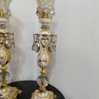 دو عدد شمعدان برنجی بزرگ