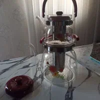 فروش کتری قوری پیریکس با قوری چینی بزرگ مجلسی