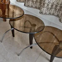 ۳ عدد میز عسلی شیشه دودی ۱۰ میل