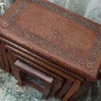 میز عاج هندی برنجکوب شده قدیمی