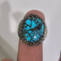 انگشترفیروزه نیشابور کهنه وطبیعی، آماتیست فاخر