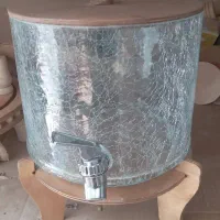 کلمن شیشه ای پایه چوبی