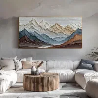 تابلو نقاشی برجسته طرح کوهستان