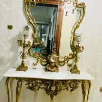 اینه کنسول شمعدان برنج ساعت بوفه گنجه چوب ورق طلا