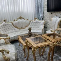 مبل سلطنتی خرچنگی ورق طلا 9 نفره مناسب جهیزیه