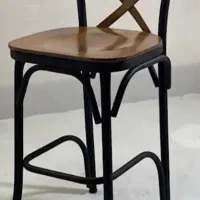 صندلی اپن جزیره پایه بلند لهستانی چوب و فلز