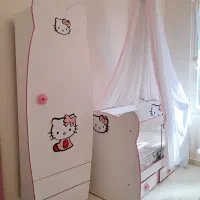 تخت با کمد کیتی و تشک رویال و تور