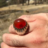 انگشتر نقره عقیق سرخ یمنی اعلا