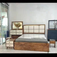 تخت خواب دونفره narmin//طرح سفید مشکی ساده