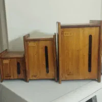 چکی اقساطی/ سرویس آشپزخانه چوبی سطل برنج و قندوشکر