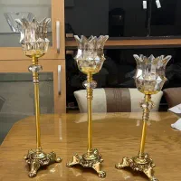 سه عدد شمعدان برنز