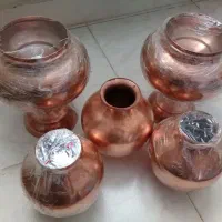 محصولات مسی گلدان و شکلات خوری قلمزنی