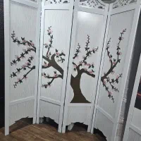 پارتیشن پاراوان هنر ویترای روی چوب