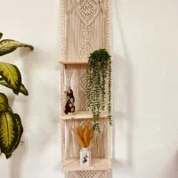 دیوارکوب و شلف مکرومه بافی