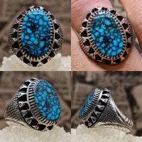 انگشتر های نقره فیروزه نیشابوری عتیقه و کلکسیونی