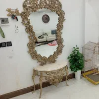 آینه و زیر تلویزیونی برنز نو