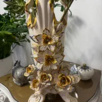 گلدان چینی گل برجسته گلد کیش
