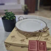 بشقاب پایه دار آبکاری شده برنز پارلا(حسان سابق)