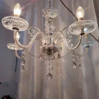 لوستر کریستالی درحدنو پنج شعله شیک