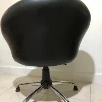 صندلی گردان چرم با دسته تنظیم ارتفاع(دوعدد ست)