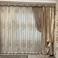 پرده پذیرایی فاخر،برند برا ترک،آستری پلی کتان ساتن