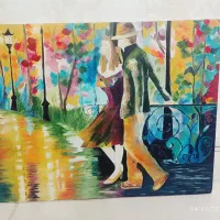 نقاشی رنگ روغن عاشقانه