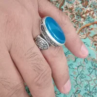 انگشتر نقره  و عقیق بسیار قدیمی