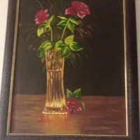 نقاشی رنگ روغن ۵۰ ×۷۰گل رز