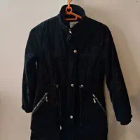 کاپشن مشکی کلاهدار دخترانه گرم