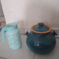دیگ سفالی و پارچ آب