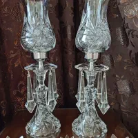 شمعدان کریستال اصل چک تراش خورشیدی