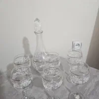 ست پذیرایی تنگ و ۶ جام پایه‌دار نو