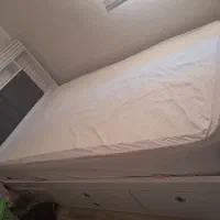 تخت نوجوان۱۲۰ +تشک+روکش ضد آب در حد نو