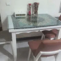 میز ناهارخوری سفید شیک و کاربردی 4نفره