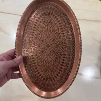 سینی مسی قدیمی بسیار زیبا با حکاکی