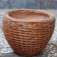 گلدان بافت حصیری