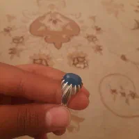 انگشتر نقره نگین عقیق ابی