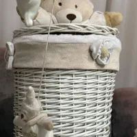 خرس راکر به همراه ست سبد و آویز تخت نو نو