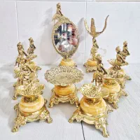 ست هفتسین با آینه  تنگ برنز  مدل دختر سنگ پرتغالی