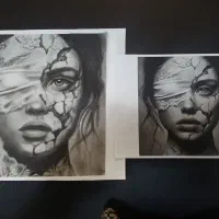 طراحی چهره سیاه قلم