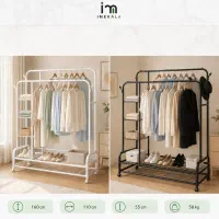 رگال دوبل چرخدار دو طبقه قفسه دار وارداتی سفید