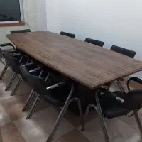 میز کنفرانس ۸ نفره همراه با صندلی
