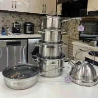 سرویس قابلمه استیل کروکماز ترکیه کف چدن ۱۲پارچه