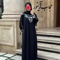 مانتو عبای مشکی با سوزندوزی