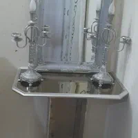 ست کامل آینه شمعدان و میز آینه ای تمیز و سالم